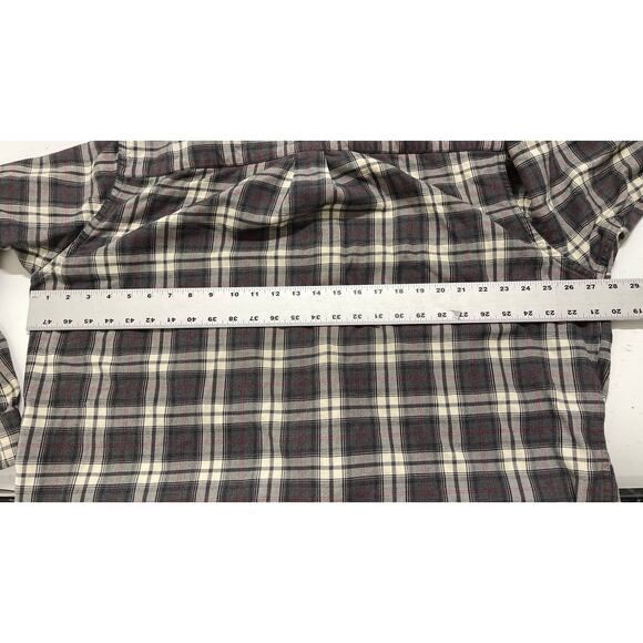 Eddie Bauer Shirt Mens Size XL Gray White Red Plaid Button Up Long Sleeve STAIN - Picture 6 of 7